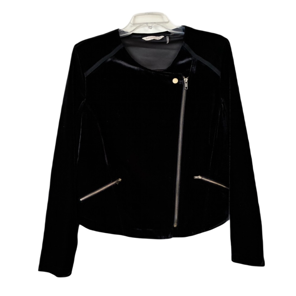 Soft Surroundings Velvet Blazer, Sz. MP, Black, Cropped, YKK Zippers, Lined